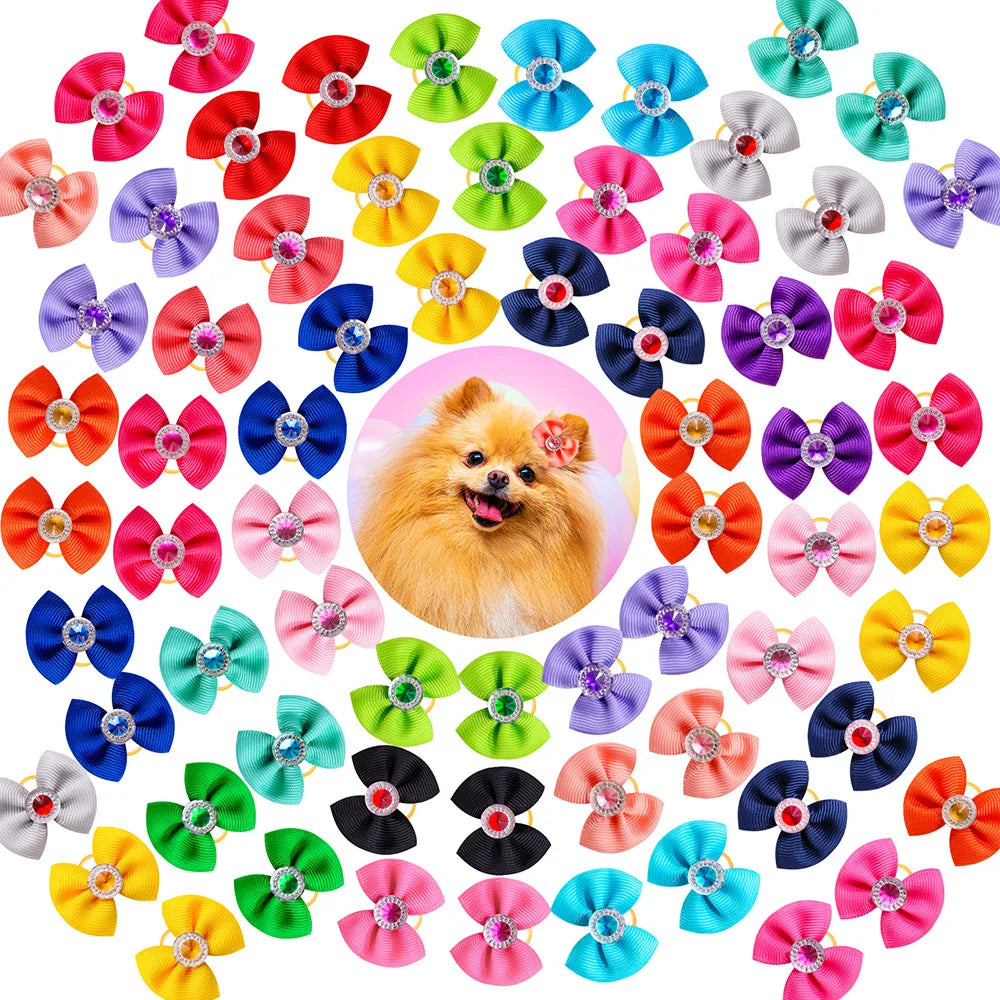 Pet Hair Bows for Dogs and Cats - Stylish Grooming Accessories