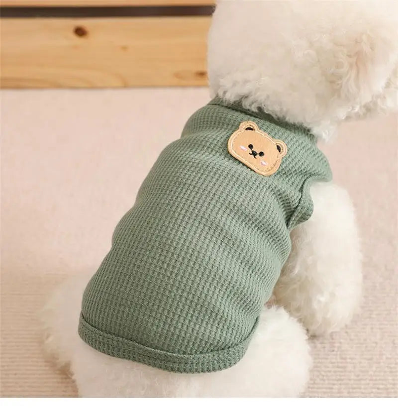 Green Bear Vest for Small Dogs and Cats - Breathable T-Shirt