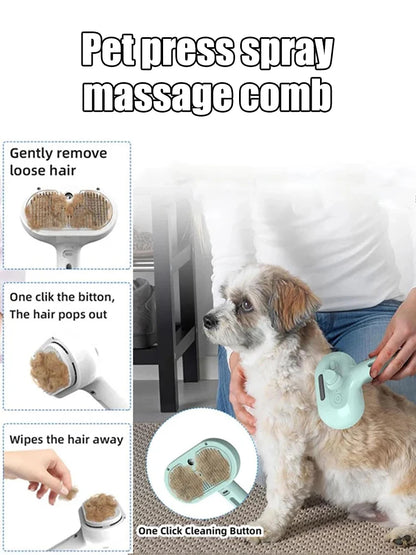Steam Spray Grooming Brush for Dogs