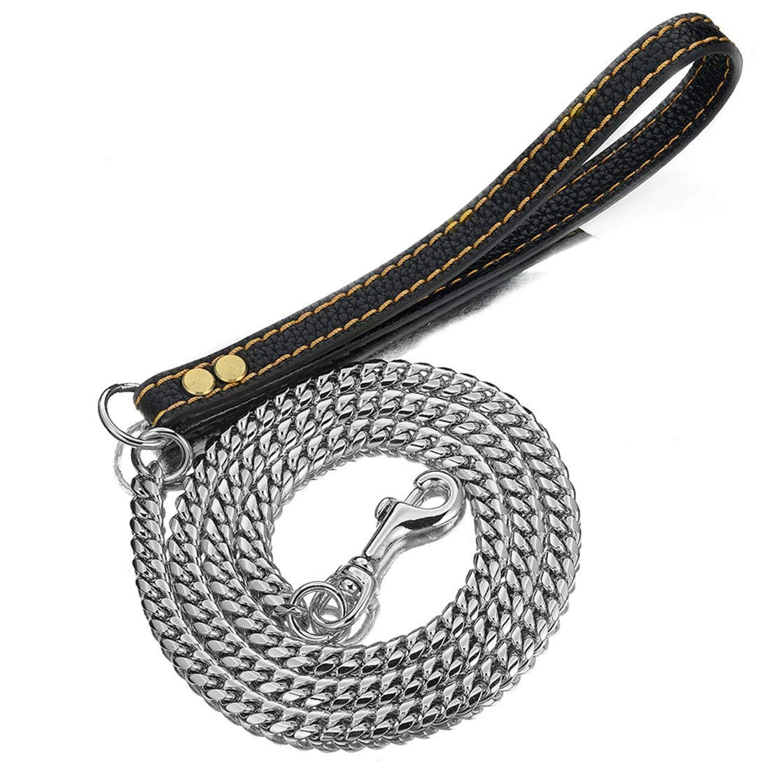 Gold Stainless Steel Chain Collar for Medium & Large Dogs