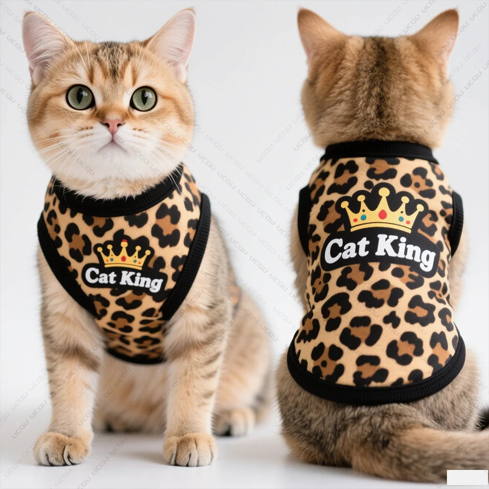Leopard Print Cat Vest for Summer Style and Comfort