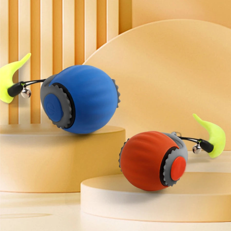 Rechargeable Interactive Cat Ball Toy with Faux Tail
