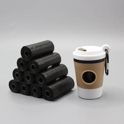 Coffee Cup-Shaped Dog Poop Bag Dispenser for Walks