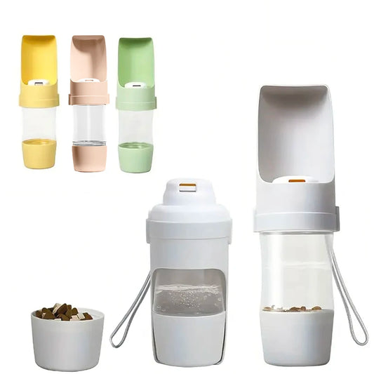 Portable 2-in-1 Pet Bowl and Water Bottle for Travel