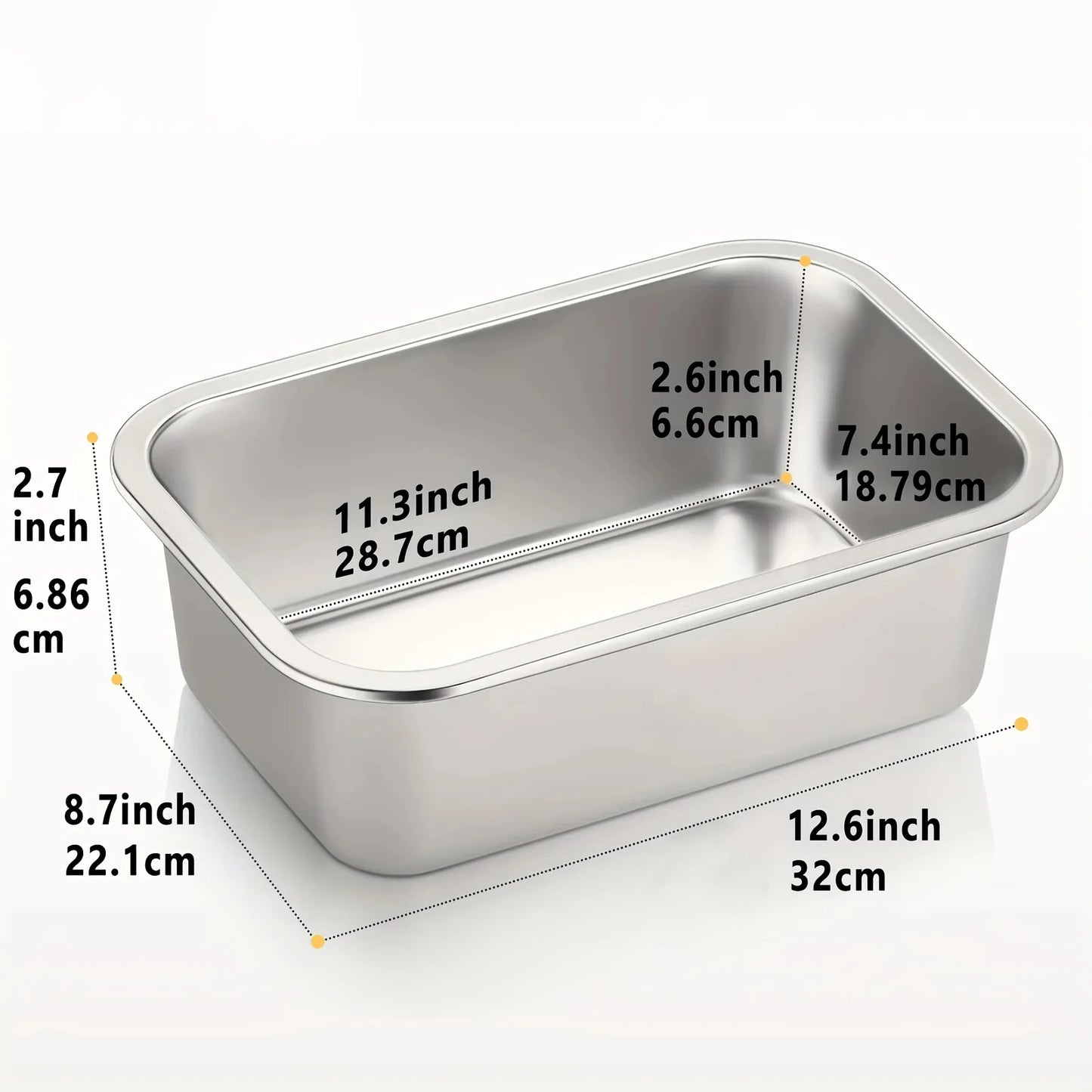 Stainless Steel Dog Bowl - Large Capacity Pet Feeding Tray