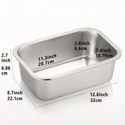 Stainless Steel Dog Bowl - Large Capacity Pet Feeding Tray
