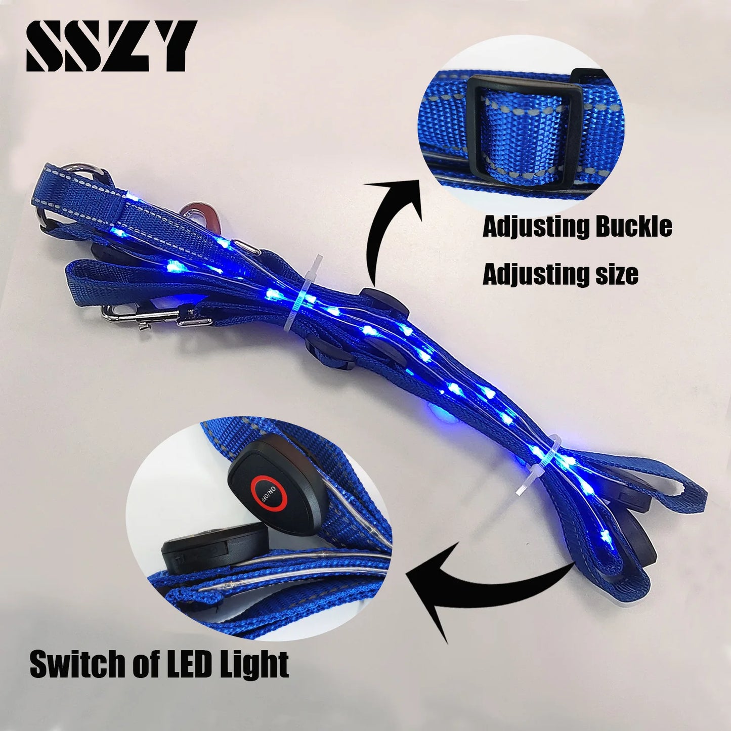 USB Rechargeable Horse Breastplate Harness with Night Visibility