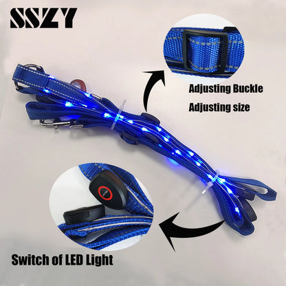 USB Rechargeable Horse Breastplate Harness with Night Visibility