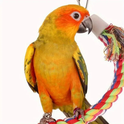 Hanging Braided Rope Bird Toy for Parrots and Small Birds