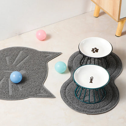 Whisker-Friendly Ceramic Cat Bowl with Stand for Food & Water