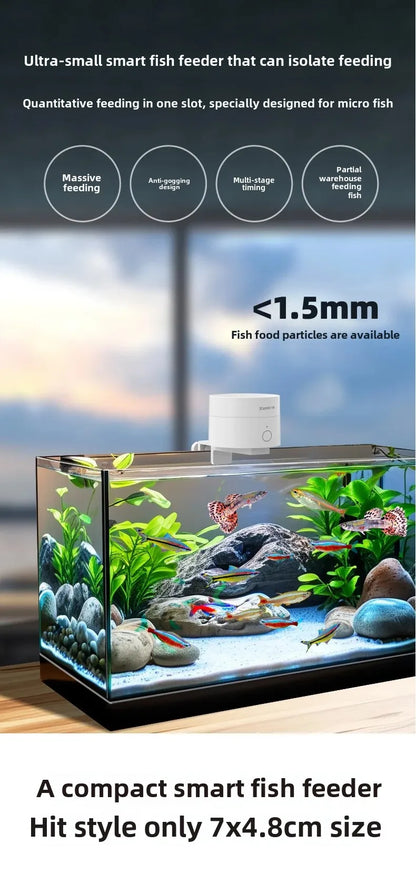 Timed Fish Feeder for Small Tanks - Clog-Free Design