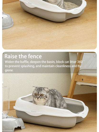 Large Semi-Enclosed Spatter-Proof Cat Litter Box