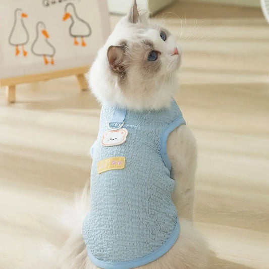 Breathable Summer Dog Tank Top with Bear Patch