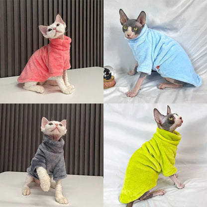 Warm Turtleneck Sweater for Sphynx Cats and Small Dogs