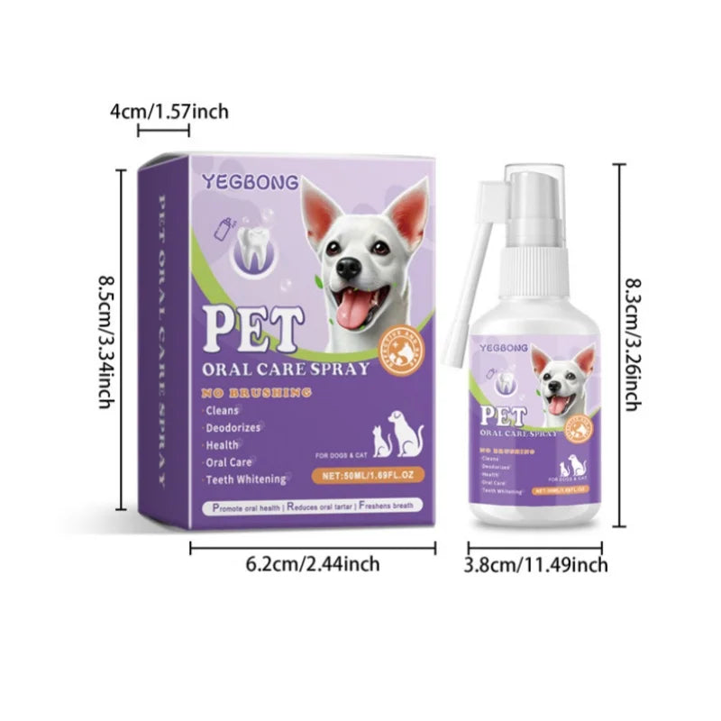Pet Oral Cleaning Spray for Dogs and Cats - Freshens Breath
