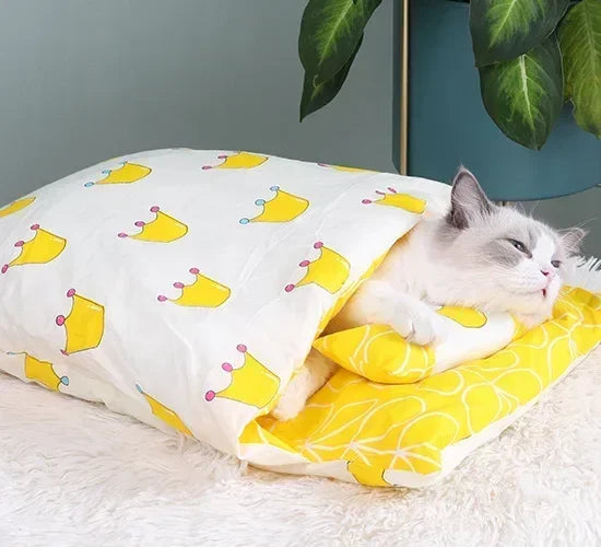 Kawaii Cozy Removable Cat Bed House for Adult Cats and Dogs