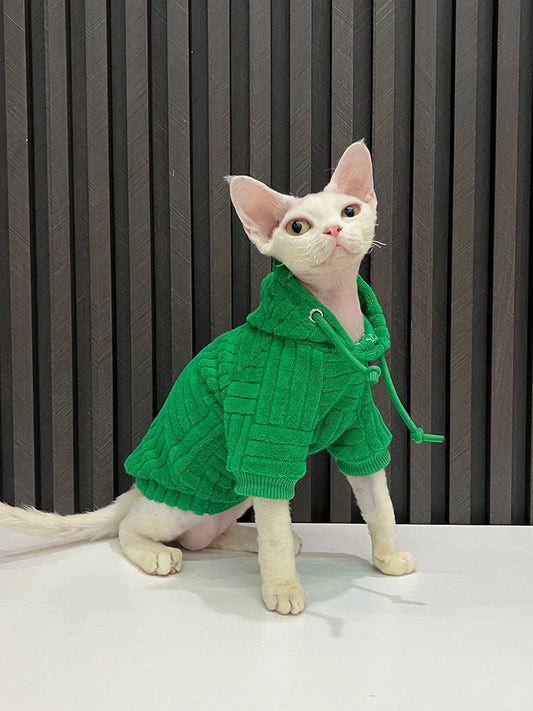 Sphynx Cat Turtleneck Sweater Coat for Warmth and Comfort