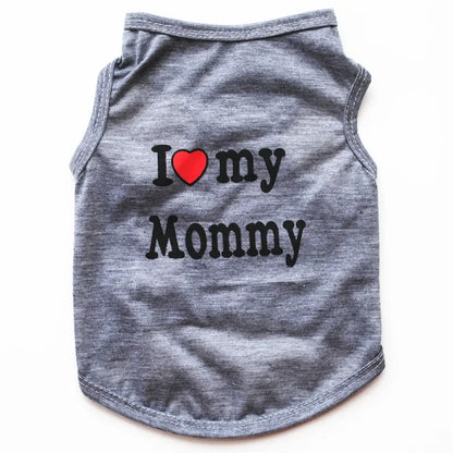 I Love Mommy & Daddy Cat Vest Tee Shirt for Kittens