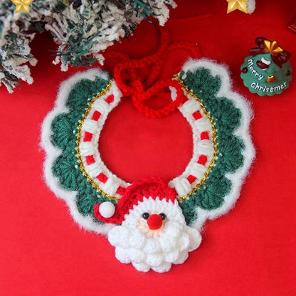 Christmas Cat Bow Tie Collar Scarf for Festive Pet Style