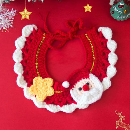 Christmas Cat Bow Tie Collar Scarf for Festive Pet Style