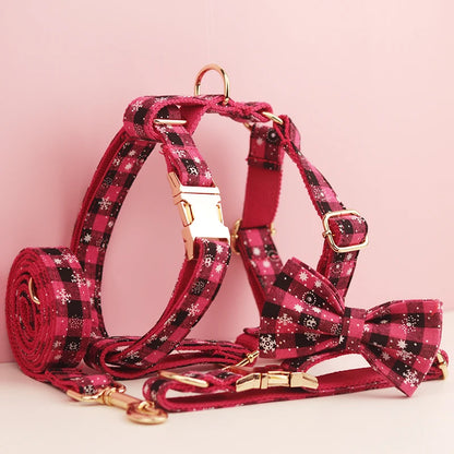 Dog Holiday Gift Set: Vest, Collar, Rope & Bow for Pets
