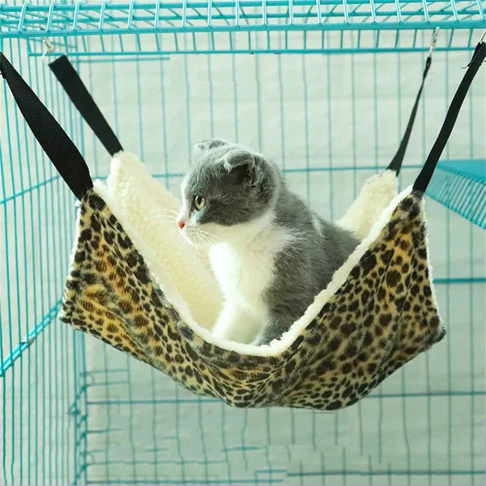 Warm Double Hammock Pet Bed for Cats and Small Animals