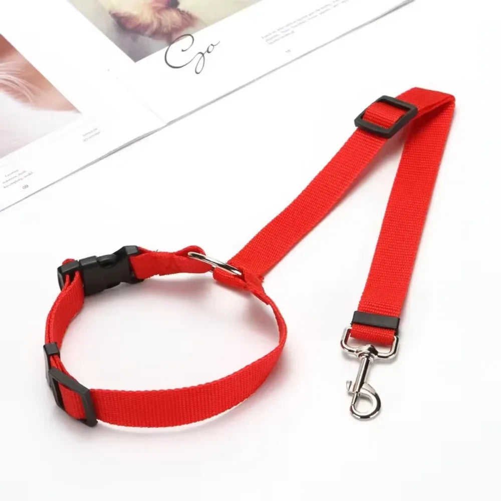 Adjustable Two-in-One Pet Car Seat Belt and Leash