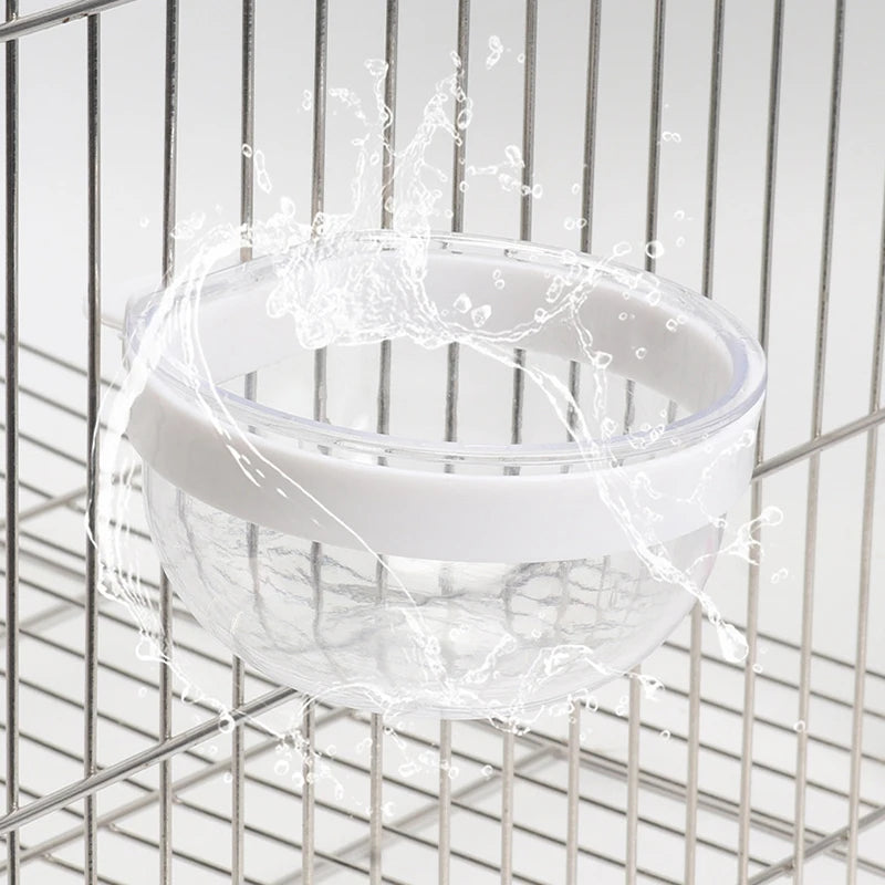Detachable Transparent Parrot Feeding Bowl and Water Cup