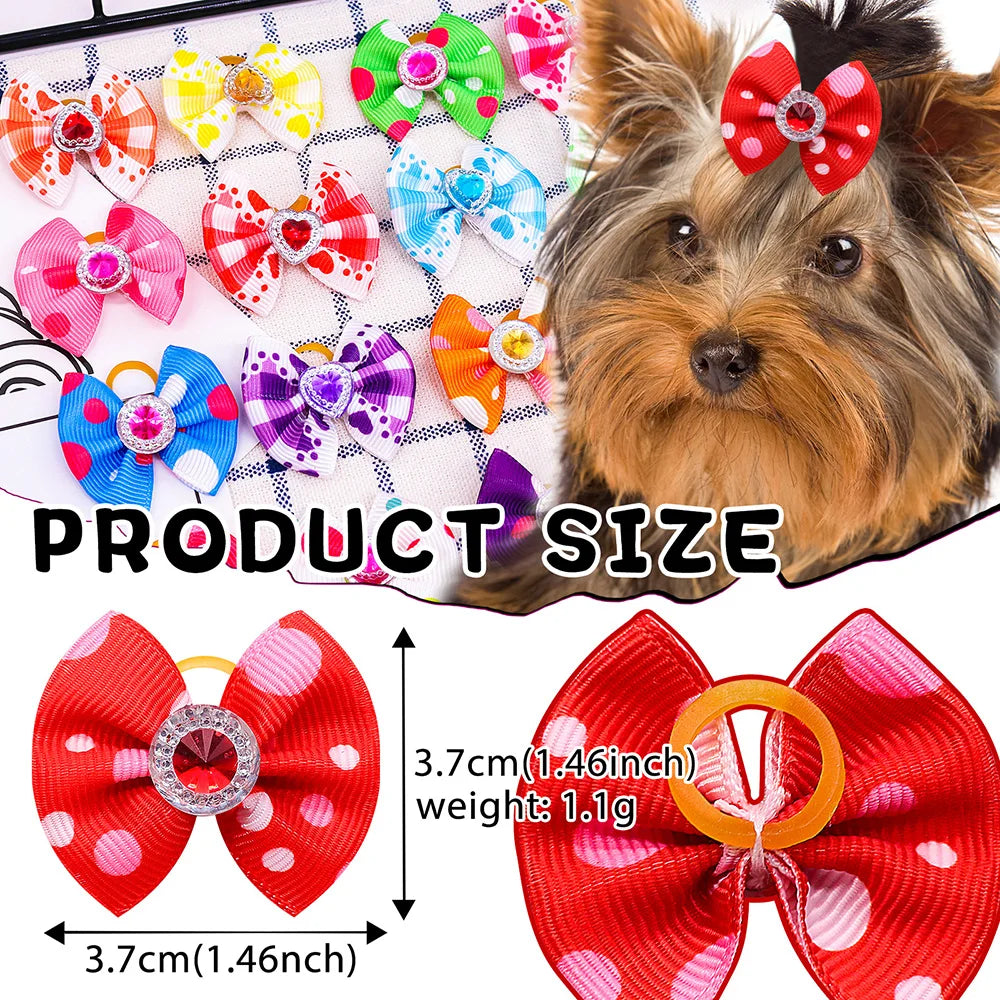 Pet Hair Bows for Dogs and Cats - Stylish Grooming Accessories