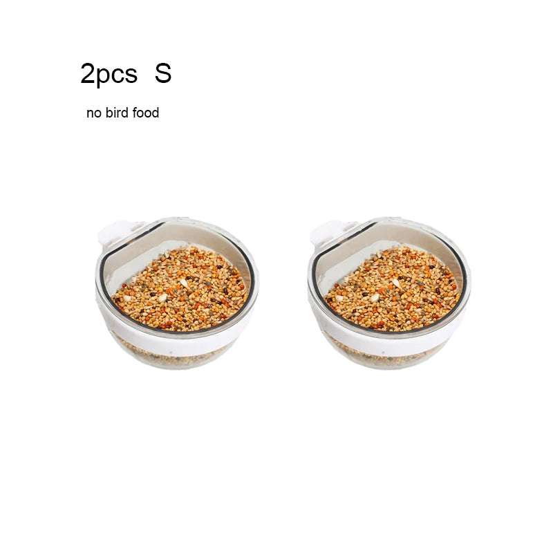 Detachable Transparent Parrot Feeding Bowl and Water Cup