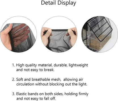 Bird Cage Cover – Elastic Mesh for Square and Round Cages
