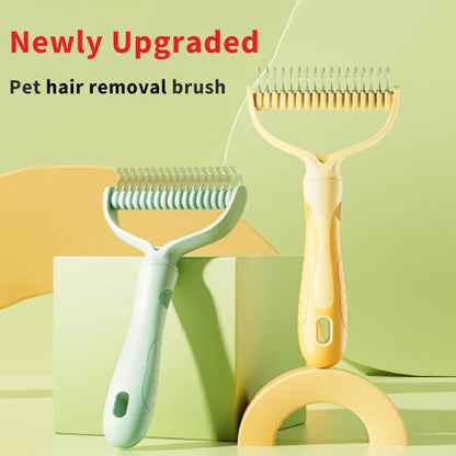 Double-Sided Stainless Steel Pet Grooming Brush for Cats & Dogs