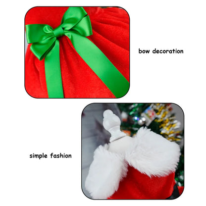 Red Christmas Dog Dress with Bow Skirt for Winter Wear