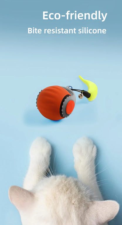Rechargeable Interactive Cat Ball Toy with Faux Tail