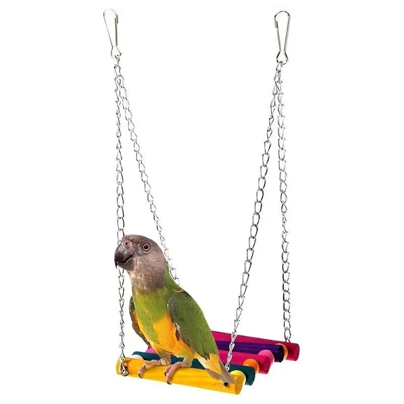 Colorful Hammock Swing Toy for Parrots and Birds