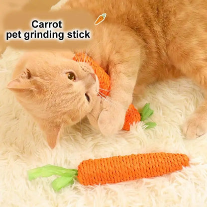 Carrot Teething Sticks for Cats - Bite & Scratch Resistant