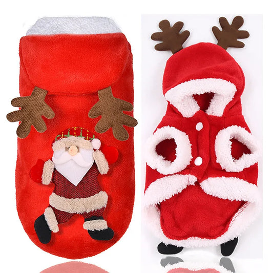 Winter Santa Coat for Small Dogs and Cats – Warm Festive Outfit