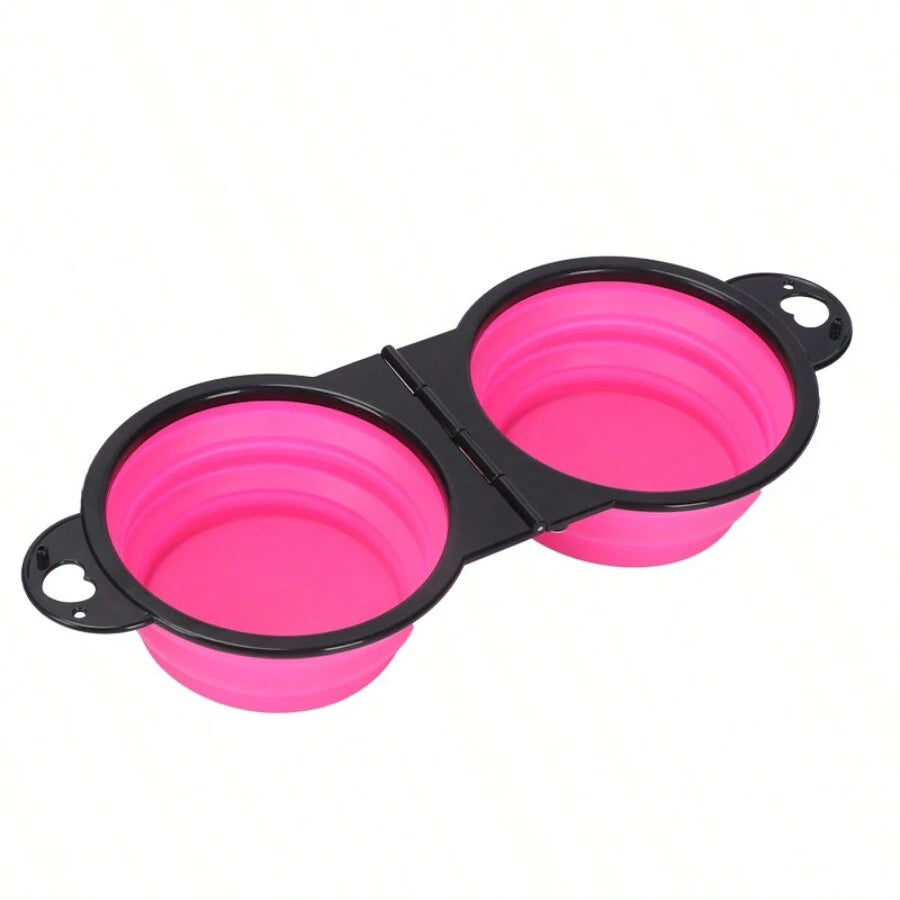 Foldable 2-in-1 Dual Bowl for Travel Dogs and Cats