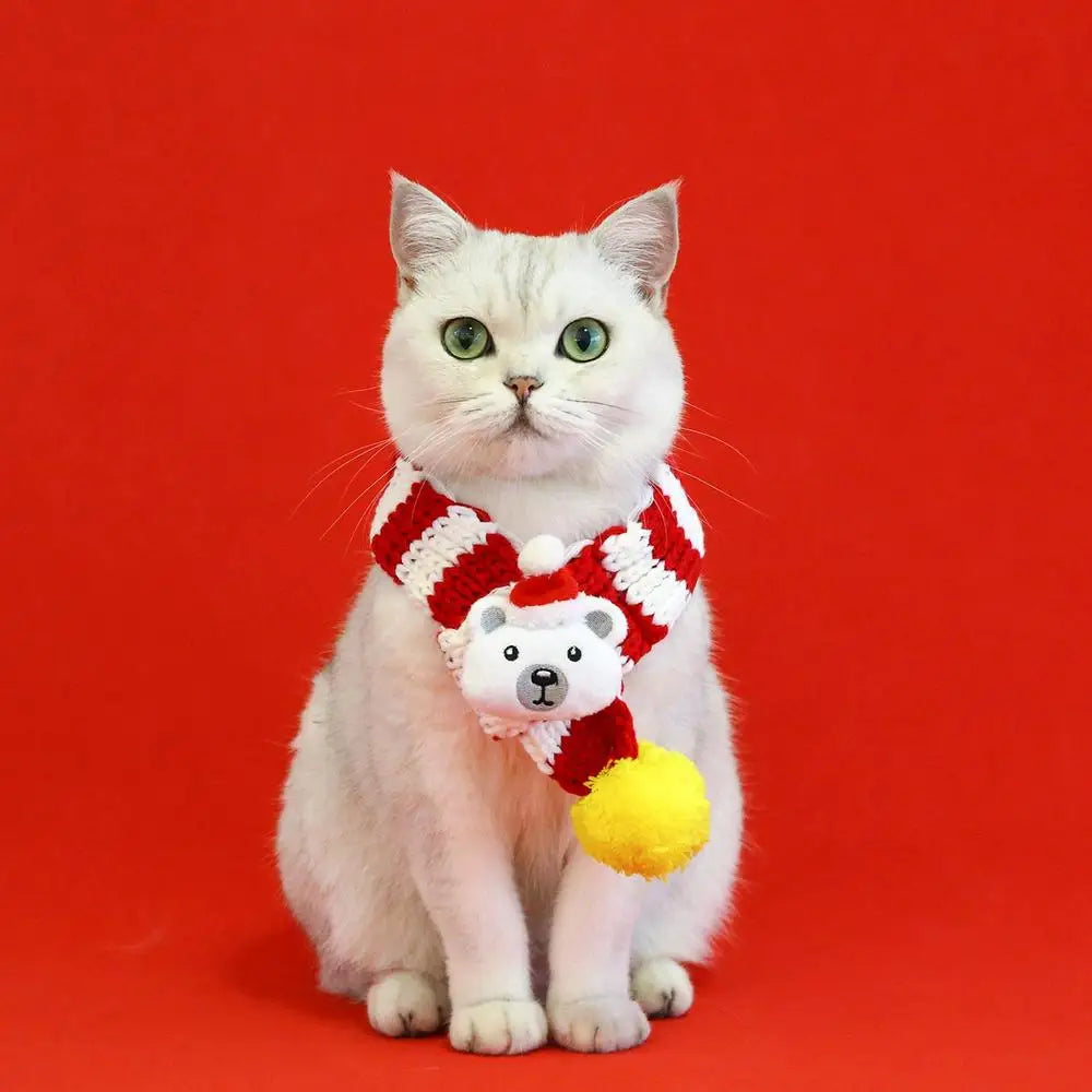 Adjustable Christmas Hat and Scarf for Dogs Up to 20kg