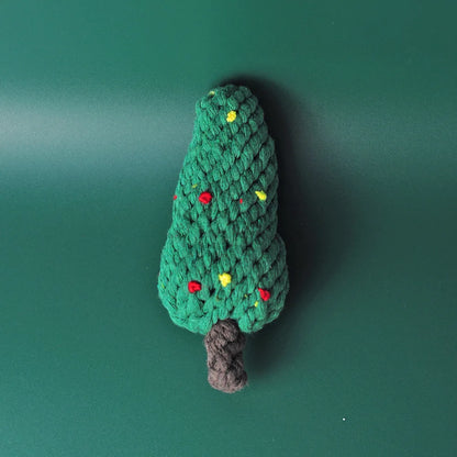 Christmas Cotton Rope Dog Toy Set - Bite-Resistant & Interactive