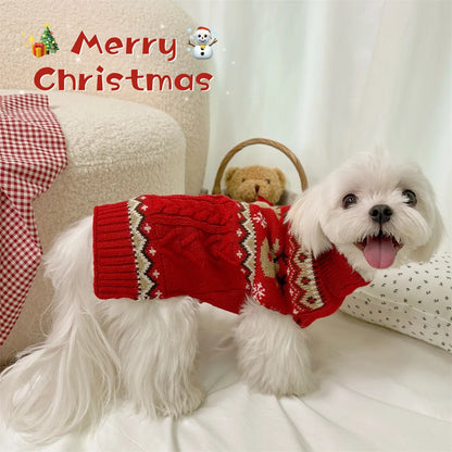 Elk Christmas Sweater for Small Dogs and Cats