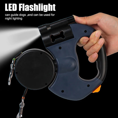 Reflective Retractable Double Dog Leash for Small Dogs