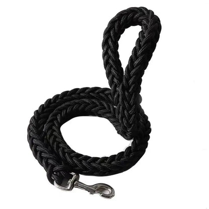 Nylon Braided Dog Leash for Large Breeds - Heavy Duty Walking Rope