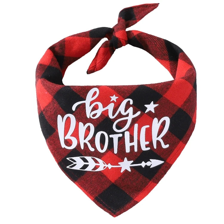 Big Brother Plaid Dog Bandana for Pregnancy Announcements