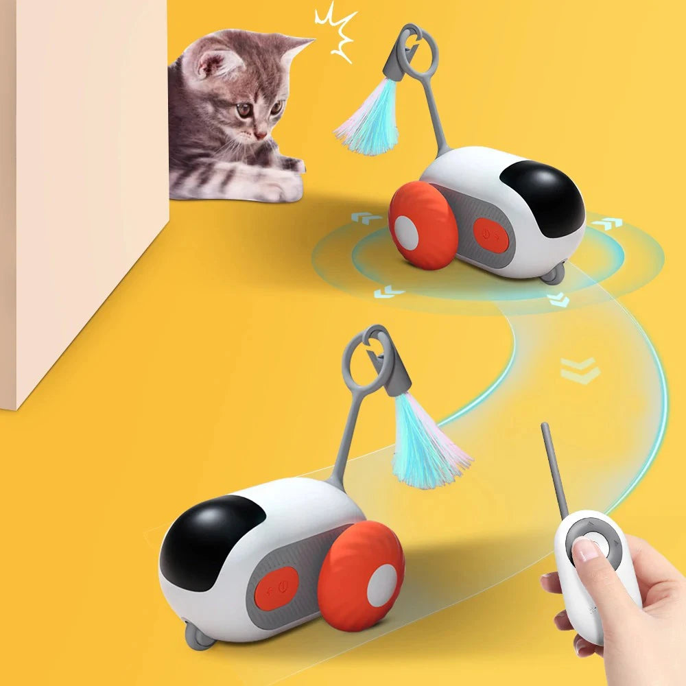 Interactive Remote-Controlled Toy Car for Cats and Dogs