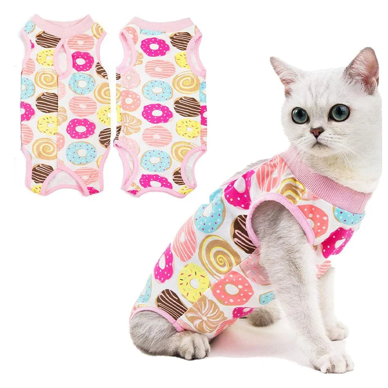 Breathable Cat Recovery Suit for Wound Protection