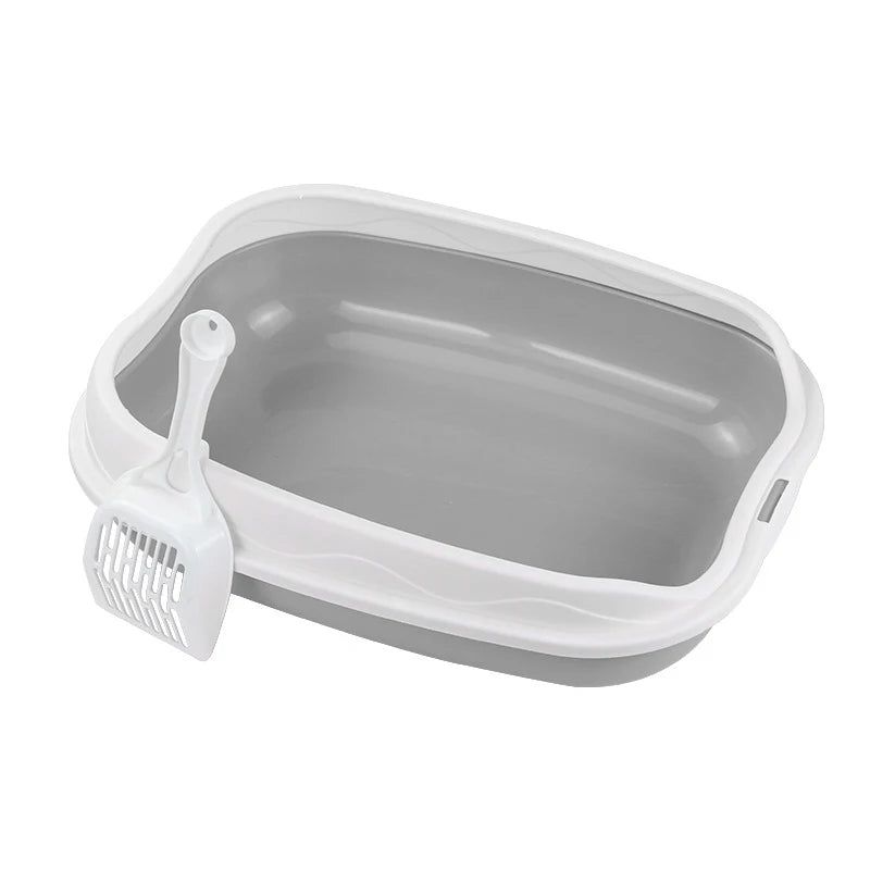 Large Semi-Enclosed Spatter-Proof Cat Litter Box