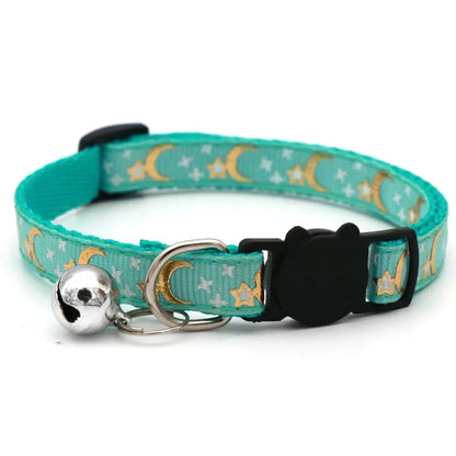 Colorful Adjustable Pet Collar with Bell for Dogs and Cats