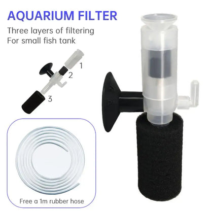 Multi-Layer Sponge Filter for Small Aquariums
