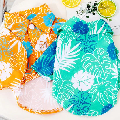 Hawaiian Style Pet Shirts for Dogs and Cats with Coconut Print